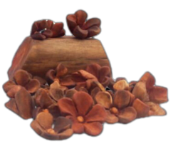 Flores talladas en maderas finas