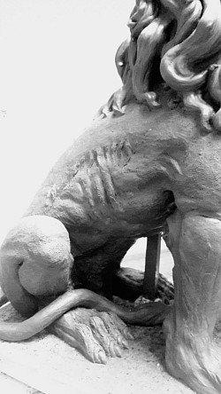 Maderiana escultura león
